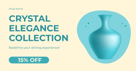 Реклама коллекции стеклянной посуды Crystal Facebook AD – шаблон для дизайна