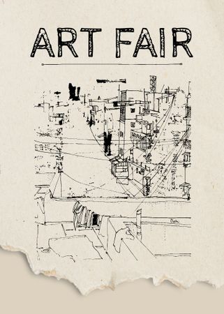 Modèle de visuel Art Fair Announcement - Flayer