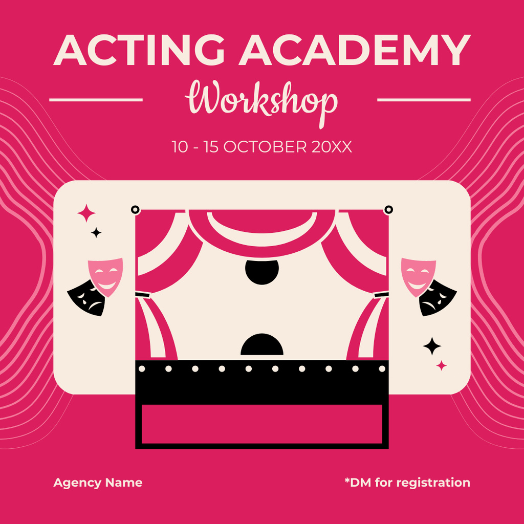 Template di design Masterclass Announcement at Acting Academy Instagram
