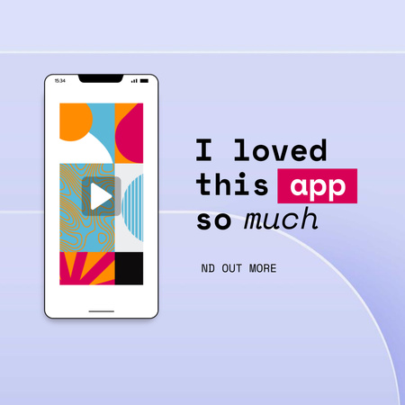 Designvorlage helle app auf dem handy-bildschirm für Animated Post