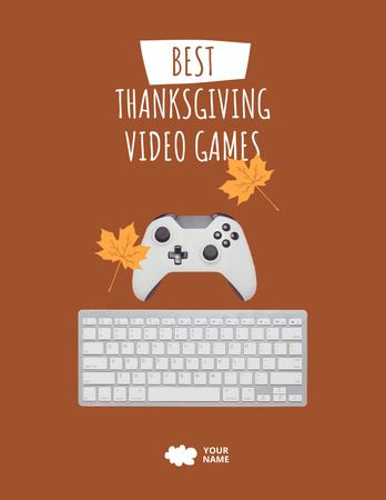 Thanksgiving Video Games Ad Flyer 8.5x11in Design Template