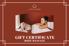 Spa Massage Advertisement with Young Woman on Red