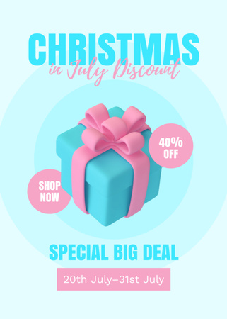 Magical Christmas in July Sale Ad Flayer Design Template