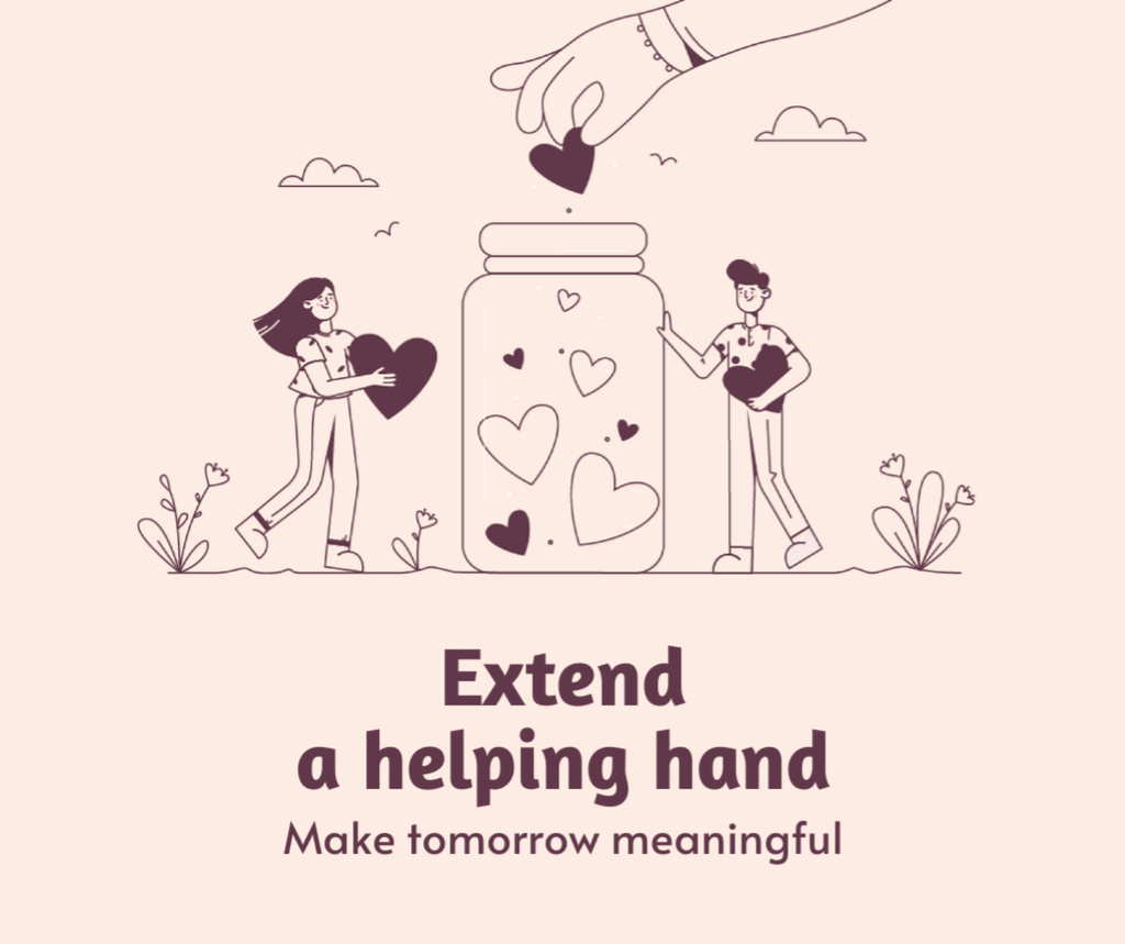 Donation by Helping Hand Facebook Πρότυπο σχεδίασης