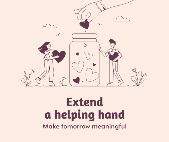 Platilla de diseño Donation by Helping Hand Facebook