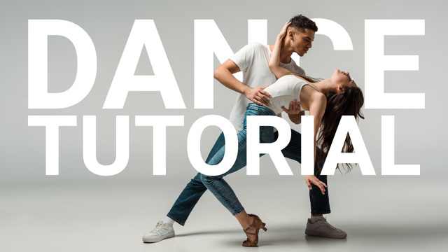 Dance Tutorial Ad with Dancing Couple Youtube Thumbnail Design Template