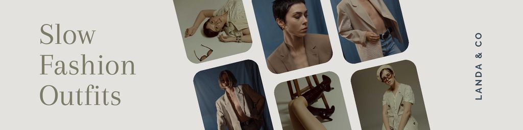 Fashion Ad with Stylish Women Twitter Modelo de Design