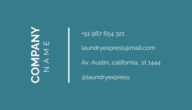Express Laundry Services Business Card US Design Template
