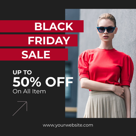 Platilla de diseño Black Friday Price Cuts and Savings Instagram AD