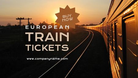 Train Tickets Ad Title Πρότυπο σχεδίασης