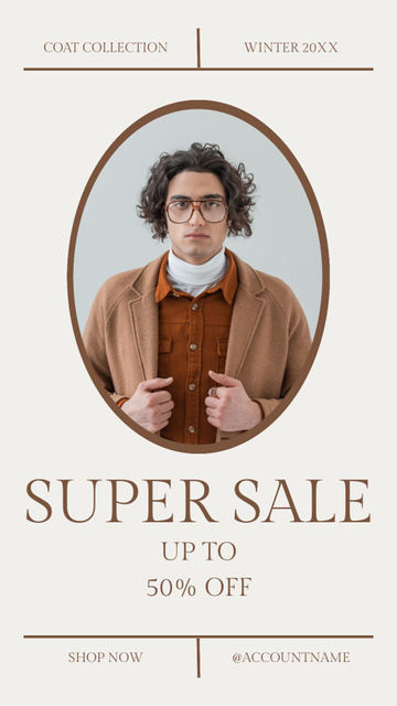 Men’s Winter Clothes Sale Instagram Storyデザインテンプレート