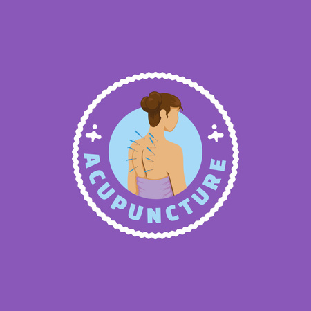 Amblemli Profesyonel Akupunktur Tedavisi Hizmeti Animated Logo Tasarım Şablonu