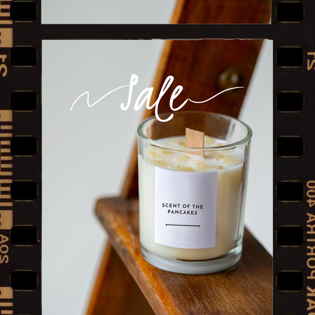 Designvorlage Thanksgiving Offer with Aromatic Candle für Instagram