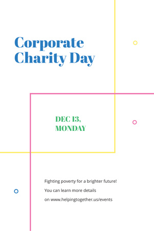 Community-focused Corporate Charity Day In White Pinterest Design Template