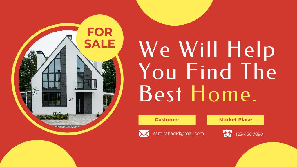 Red Blog Banner For Real Estate Agent Titleデザインテンプレート