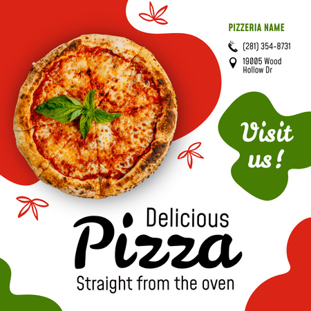 Hot Pizza Savor In Pizzeria Offer Animated Post Design Template