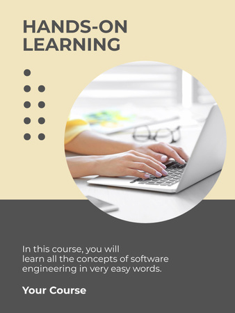 Online Courses Ad with Laptop on Table Poster 36x48inデザインテンプレート