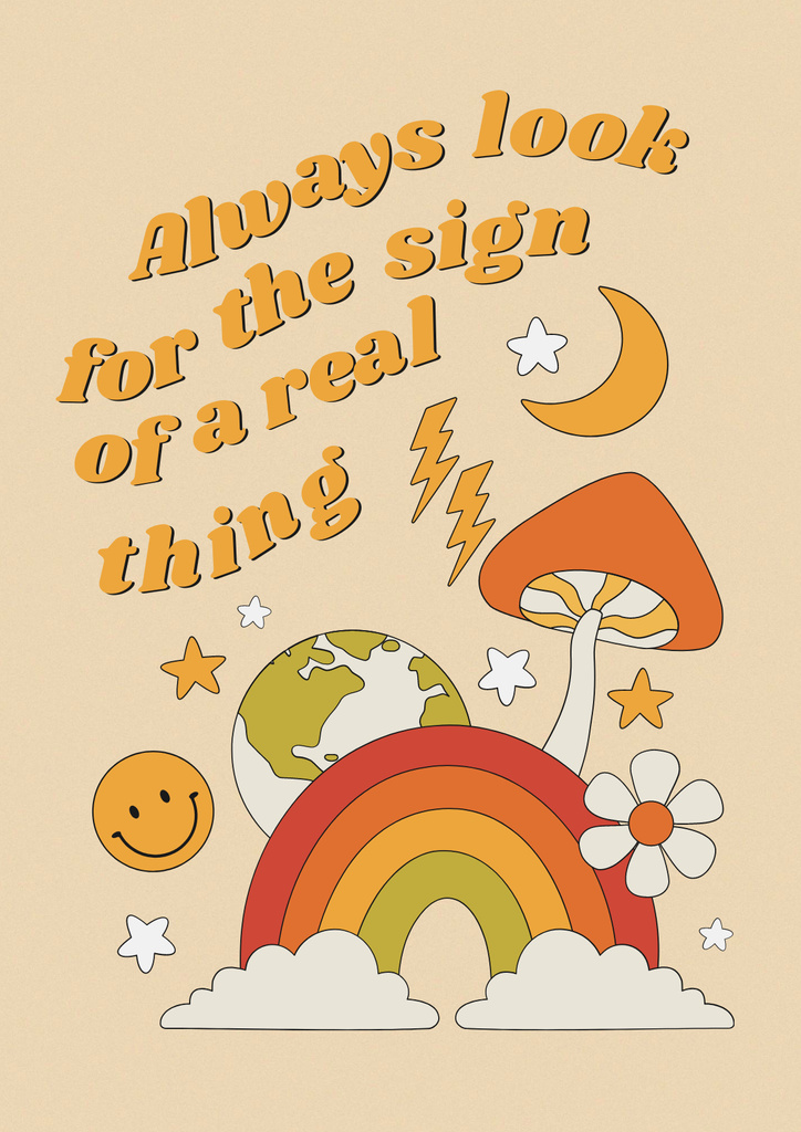 Funny Illustration of Imaginary World Poster – шаблон для дизайна