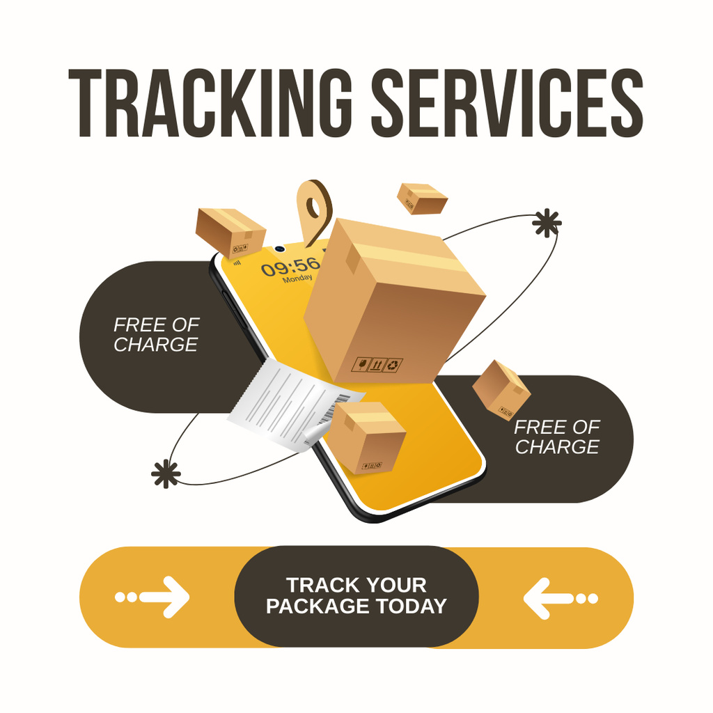 Tracking and Delivery Services Instagramデザインテンプレート