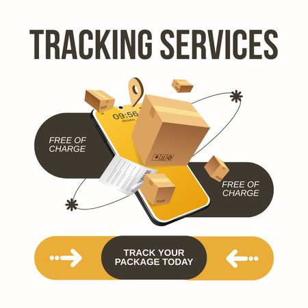 Tracking and Delivery Services Instagram Design Template