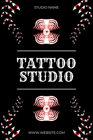 Ohromující Tetování Ve Studiu Nabídka V černé barvě Pinterest Šablona návrhu