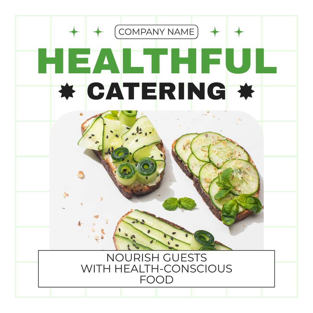 Designvorlage Services of Healthful Catering with Tasty Sandwiches für Instagram AD