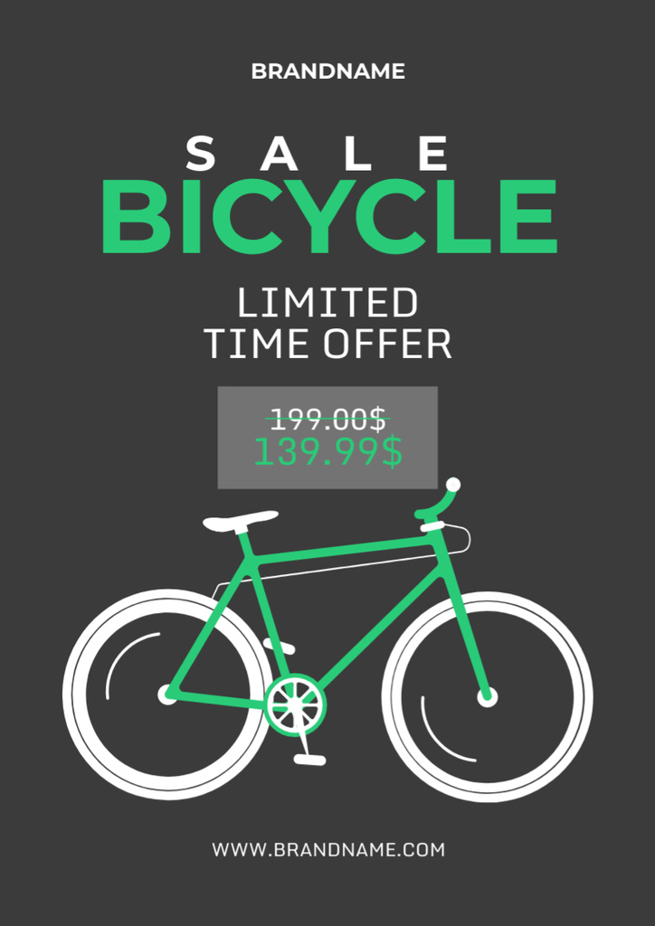 Incredible Bicycle Store Sale Announcement Poster A3 Šablona návrhu