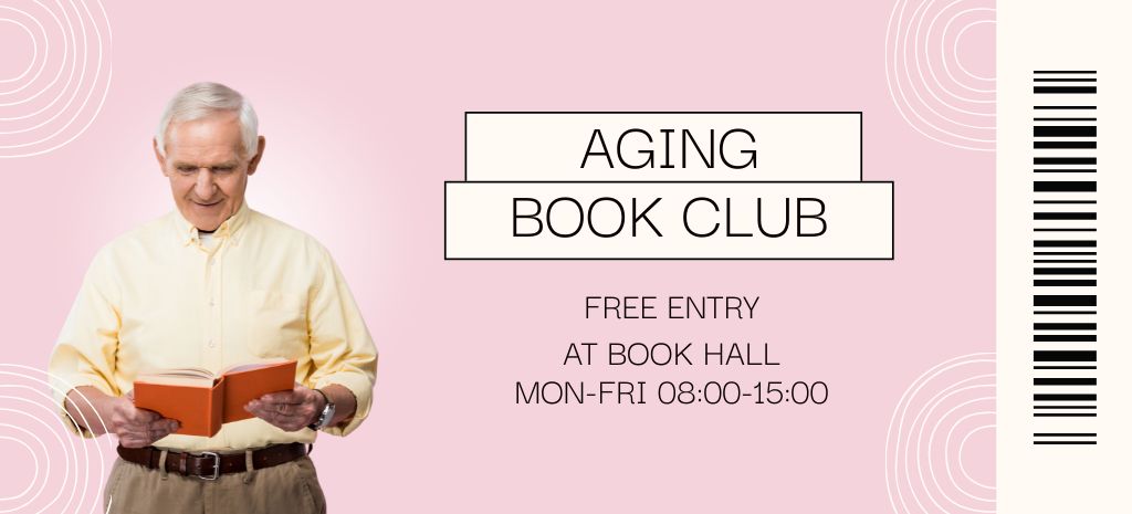 Book Club for Seniors Coupon 3.75x8.25in Modelo de Design