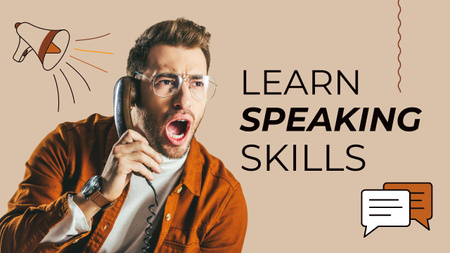 Learn Speaking Skills Youtube Thumbnail Design Template