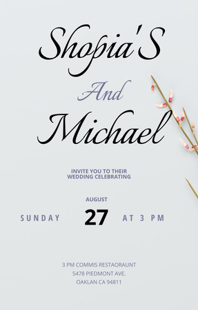 Wedding Celebration Announcement at Commis Restaurant Invitation 4.6x7.2in Design Template