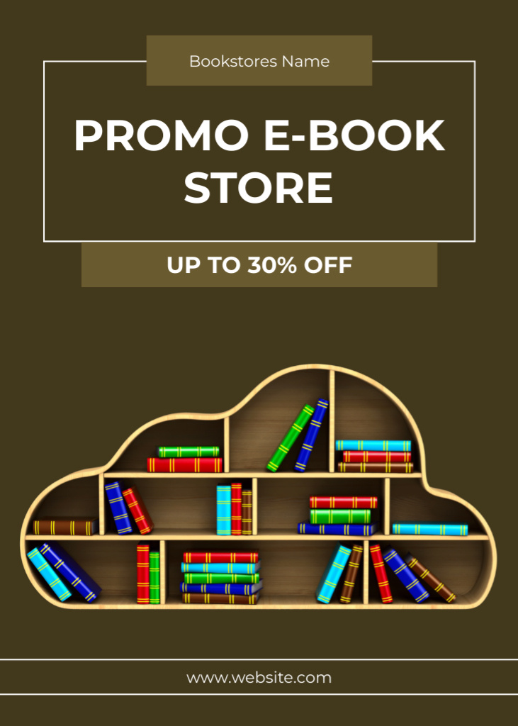 Plantilla de diseño de E-Book Store Ad Flayer 