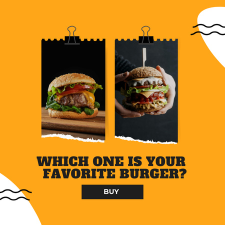 Qual hambúrguer é o seu favorito Instagram Modelo de Design