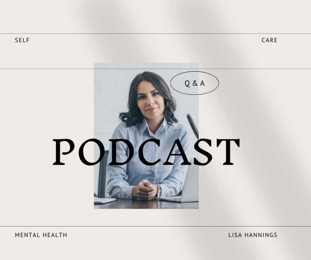 Podcast Announcement with Young Girl Facebook Design Template