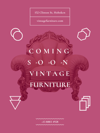 Antique Furniture Ad Luxury Armchair Poster US tervezősablon