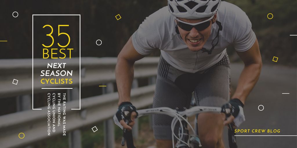 Cyclists Sport Blog With List Of Best Sportsmen Image Design Template
