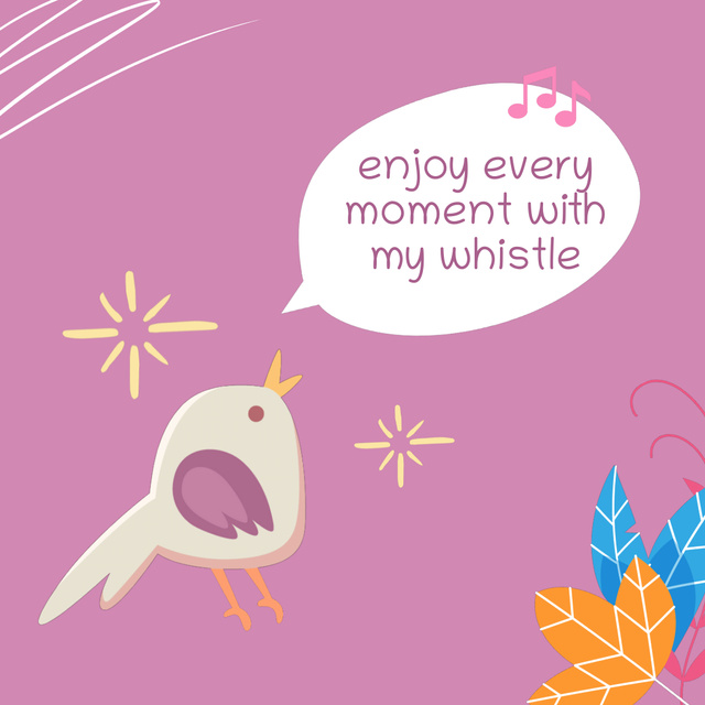Plantilla de diseño de enjoy every moment bird sing Animated Post 