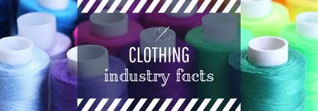 Platilla de diseño Clothing Industry Facts Spools Colorful Thread Tumblr