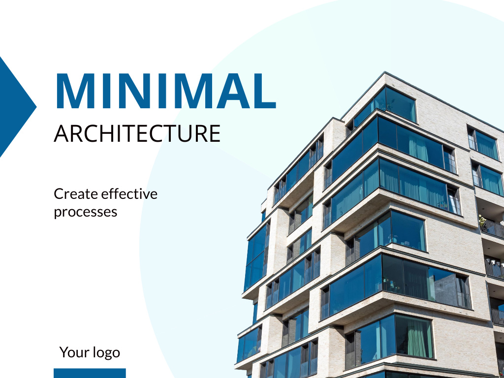 Business Report with Minimalistic Building Presentation Πρότυπο σχεδίασης