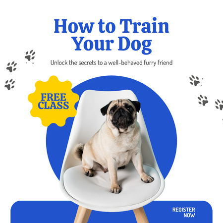 Free Class on Training Your Dog Animated Post Design Template