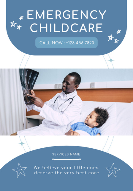Emergency Childcare Services Offer Poster 28x40in Design Template