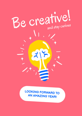Platilla de diseño Engaging Back to School Announcement With Lamp Bubble Poster