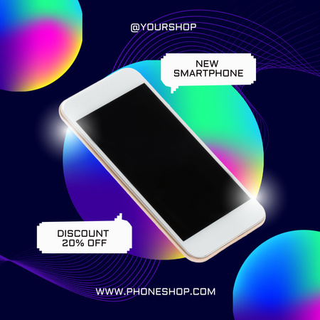 Offer Discount for New Phone Model Instagram AD Design Template