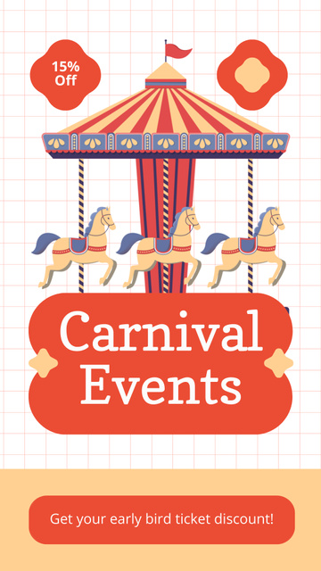 Designvorlage Discount For Early Registration For Carnival Events für Instagram Story