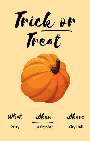 Szablon projektu Halloween Party With Orange Pumpkin Invitation 4.6x7.2in