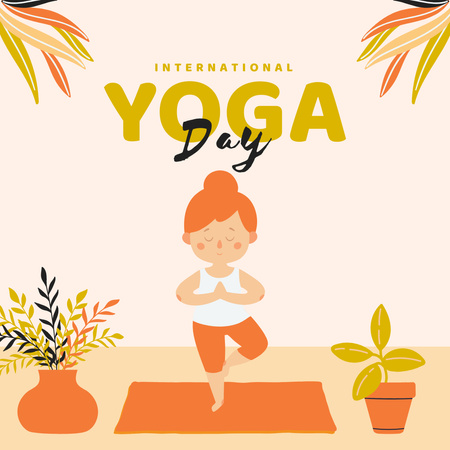 Modèle de visuel Voeux de la Journée internationale du yoga - Instagram