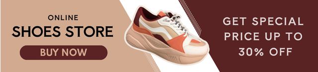Shoes Store Ad with Stylish Sneakers Ebay Store Billboard Design Template