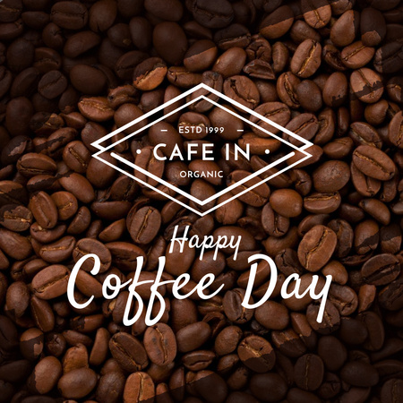 Ontwerpsjabloon van Instagram AD van Coffee Day-aanbieding op geroosterde bonen