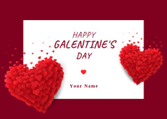 Galentine's Day Greeting with Hearts