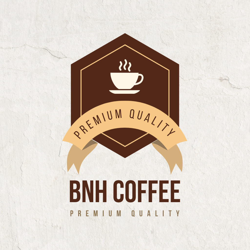 Designvorlage Premium Coffee Shop Emblem with Cup für Logo