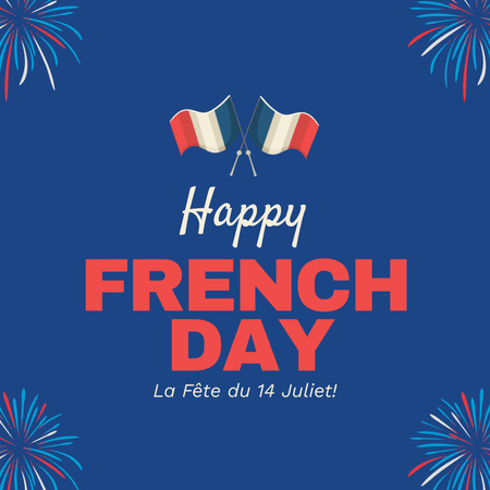 Modèle de visuel Joyeux jour français salutation - Instagram